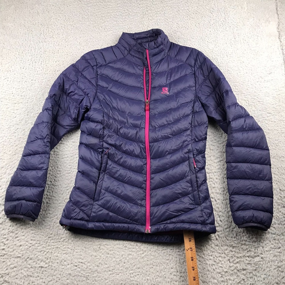 Salomon Halo Down Jacket II Womens XS Purple 700 Fill Insulated Puffer Coar